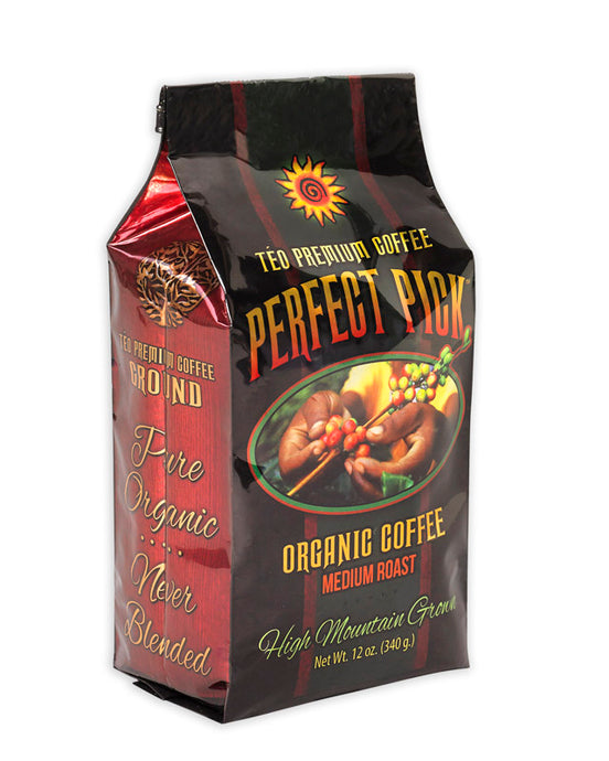 Naturally Organic Fresh Medium Roast Ground Coffee 100% Arabica Never Blended 12 Oz